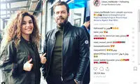 پژمان بازغی در کنار خواننده زن مشهور آذربایجانی