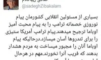زیباکلام: نان برخی در تداوم دشمنی با آمریکاست