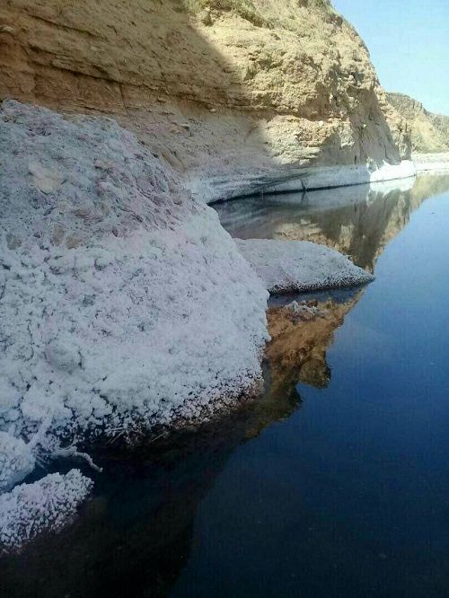 جمع شدن نمک، پُشت سد گتوند