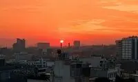 غروب خورشید را در هوای آلوده تهران ببینید