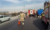 گیر کردن دست راننده زیر خودرو هنگام پنچرگیری