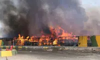 آتش سوزی گسترده در کارخانه کرمان موتور