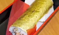سوشی 100 دلاری با یک لایه از ورقه طلا