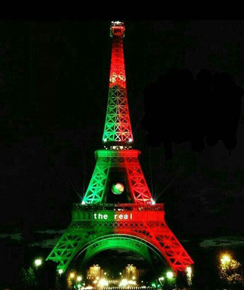 عکس: برج فرانسوی ها رنگ پرتغال شد