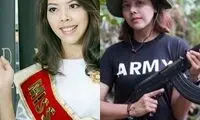 ملکه زیبایی میانمار با اسلحه به جنگ کودتا رفت