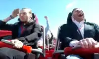 برخورد یک کبوتر به صورت یکی از سرنشینان ترن هوایی