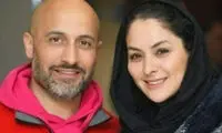 قاب عاشقانه مارال بنی‌آدم و همسرش در مراسم اکران پروین