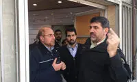 قالیباف در محل حادثه آتش سوزی پلاسکو