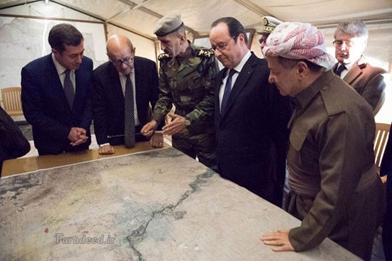 اولاند در جبهه نبرد با داعش در موصل