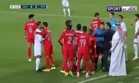 درگیری بین بازیکنان در بازی الدحیل - پرسپولیس