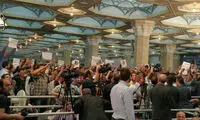 عکس: لحظه ایجاد تشنج در سخنرانی روحانی