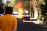 یک خودروی پژو ۲۰۶ در حریق خیابان پیروزی سوخت