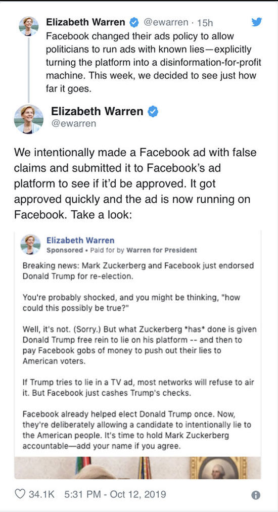 سناتور آمریکایی فیس‌بوک را به چالش کشید
