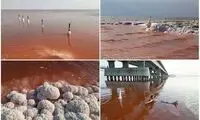 قرمزشدن رنگ آب دریاچه ارومیه