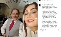 سلفی شقایق فراهانی در پشت صحنه فیلم پدرش