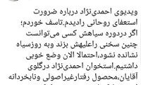 عبدی: ویدیوی احمدی نژاد رو دیدم، تاسف خوردم
