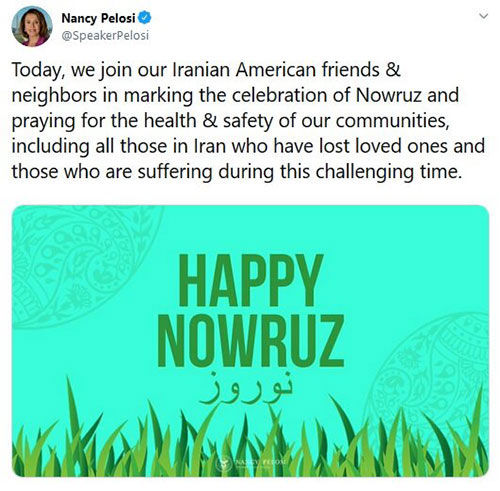 تبریک نوروزی رییس مجلس آمریکا به ایرانی‌ها