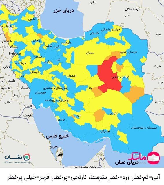 بازگشت شهرهای قرمز کرونایی به نقشه کشور