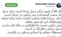 توئیت آشنا درباره سیل گلستان