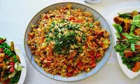 برنج و میوه و آجیل، همگی در یک غذا!