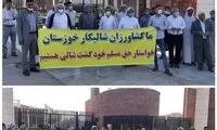 تجمع شلتوک کاران مقابل استانداری خوزستان