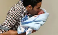عکس: جواد نکونام و پسر نورسیده اش