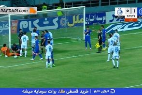  رد ضربه رامین رضاییان روی پیشانی بازیکن حریف