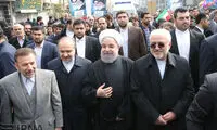 حضور روحانی و برخی از وزرا در راهپیمایی 22 بهمن