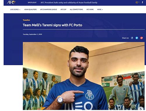 AFC: طارمی اولین ایرانی تاریخ باشگاه پورتو شد