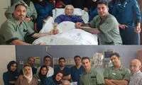 عکس جمشید مشایخی با کارکنان بیمارستان