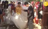 عروس خانم با ۶۰کیلو طلا در جشن عروسی!