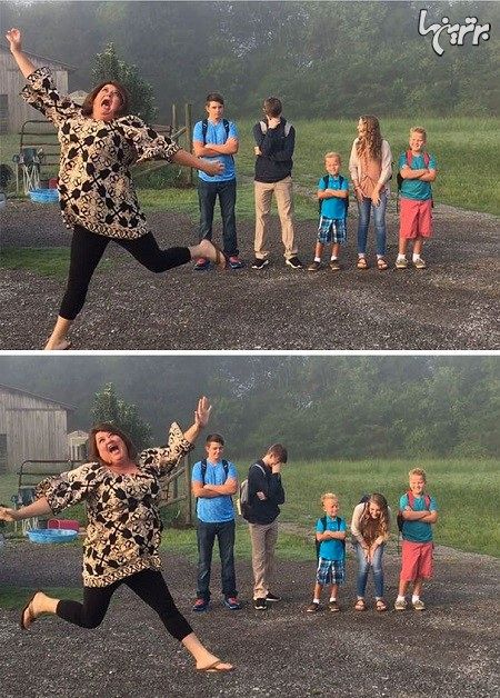 تصاویر خنده دار خوشحالی والدین از باز شدن مدارس!