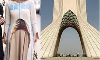 طراحی لباس خانم بازیگر با الهام از برج آزادی