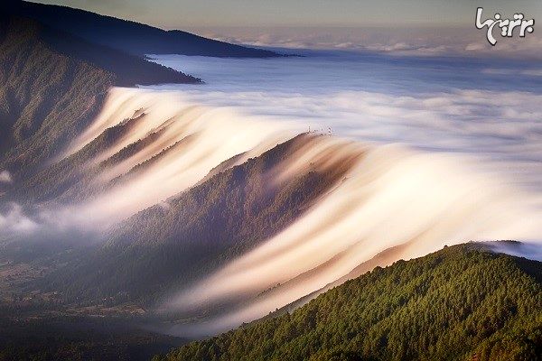 تصویری زیبا از آبشار ابر در جزایر قناری!