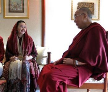 دیدار «کتایون ریاحی» با دالایی لاما +عکس