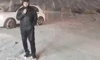 کولاک شدید برف در جاده چالوس