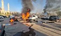 لحظه برخورد موشک به سمند صادراتی در حلب 